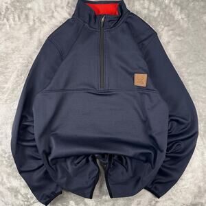 Vortex the force of optics Half zip brown leather logo hunting casaul pullover m